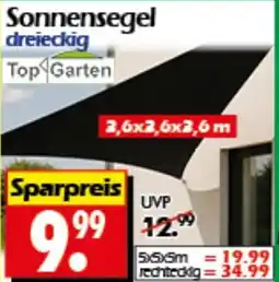 Wreesmann Sonnensegel dreieckig Top Garten Angebot
