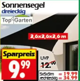Wreesmann Sonnensegel dreieckig Top Garten Angebot