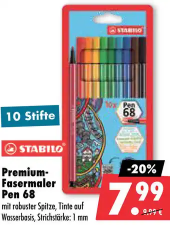 Mäc Geiz STABILO Premium Fasermaler Pen 68 Angebot