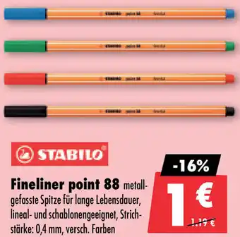 Mäc Geiz STABILO Fineliner point 88 Angebot