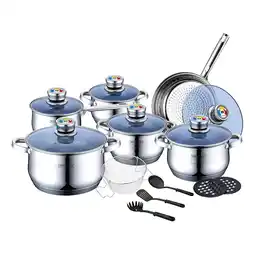 Netto Marken-Discount Kochgeschirr-Set, 6 Pfannen - Silber Angebot