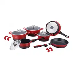 Netto Marken-Discount 6x Kochgeschirr, Marmorbeschichtung - Rot Angebot