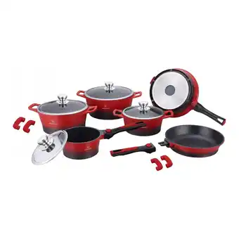 Netto Marken-Discount 6x Kochgeschirr, Marmorbeschichtung - Rot Angebot