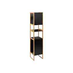 Netto Marken-Discount Hohes Badezimmerregal mit Schrank - Schwarz Angebot