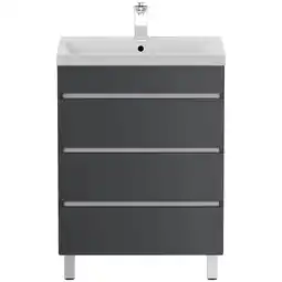 Netto Marken-Discount Stand Badmöbel Fellini 70 weiss hochglanz mit drei grifflosen Schubladen Angebot