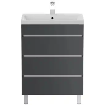 Netto Marken-Discount Stand Badmöbel Fellini 70 weiss hochglanz mit drei grifflosen Schubladen Angebot