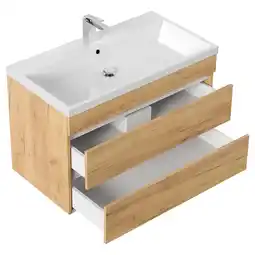 Netto Marken-Discount Badmöbel Felini 90 weiss hochglanz mit grifflosen Schubladen Angebot