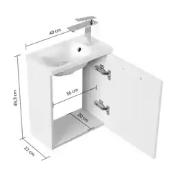 Netto Marken-Discount Gäste WC Badmöbel Pieni Slimline 40cm SoftClose weiß hochglanz Angebot