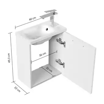 Netto Marken-Discount Gäste WC Badmöbel Pieni Slimline 40cm SoftClose weiß hochglanz Angebot