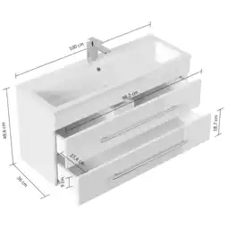 Netto Marken-Discount Badmöbel Portus 1000 SlimLine weiss hochglanz Angebot