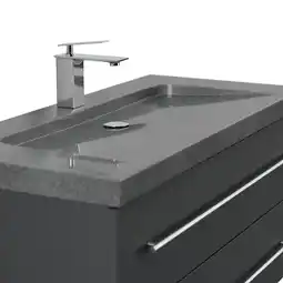 Netto Marken-Discount Badmöbel Granit G654 YAMO 100 cm 1 Hahnloch SoftClose weiß hochglanz Angebot