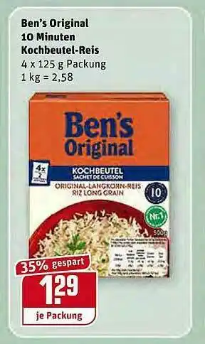 REWE Ben's Original 10 Minuten Kochbeutel-reis Angebot