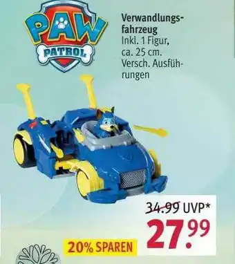 Rossmann Paw Patrol Verwandlungs-fahrzeug Angebot