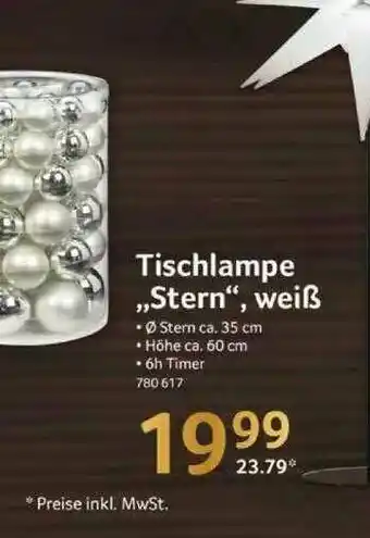 Selgros Tischlampe „stern“, Weiß Angebot