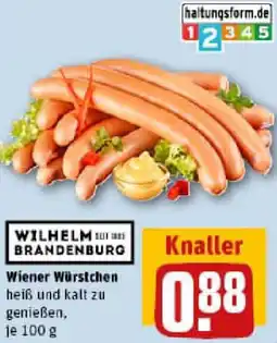 REWE WILHELM BRANDENBURG Wiener Würstchen Angebot