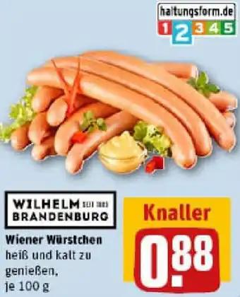 REWE WILHELM BRANDENBURG Wiener Würstchen Angebot