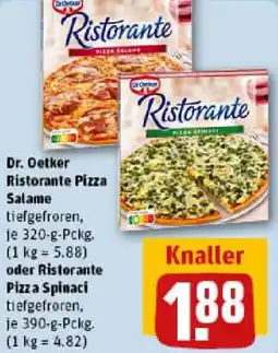 REWE Dr. Oetker Ristorante Pizza Salame oder Ristorante Pizza Spinaci Angebot