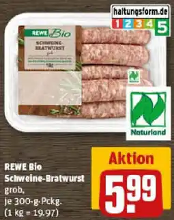 REWE REWE Bio Schweine-Bratwurst Angebot