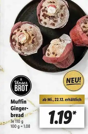 Lidl Unser Brot Muffin Gingerbread Angebot