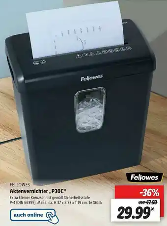 Lidl Fellowes Aktenvernichter P30c Angebot