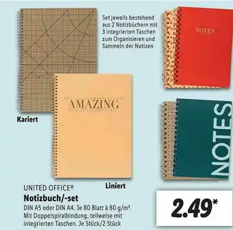 Lidl United Office Notizbuch Oder -set Angebot