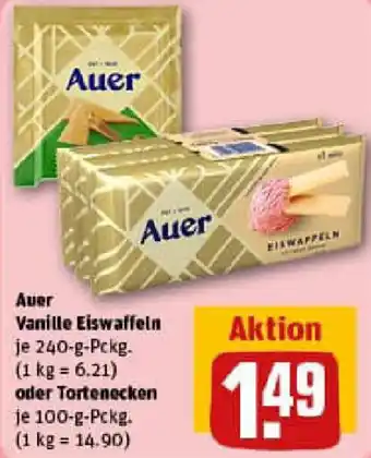 REWE Auer Vanille Eiswaffeln oder Tortenecken Angebot