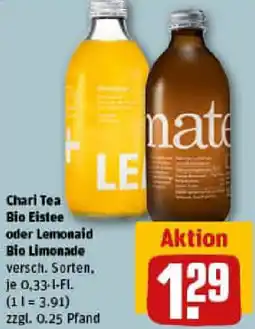 REWE Chari Tea Bio Eistee oder Lemonaid Bio Limonade Angebot