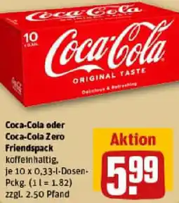 REWE Coca-Cola oder Coca-Cola Zero Friendspack Angebot
