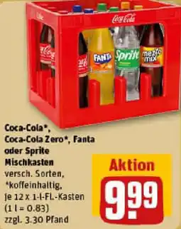 REWE Coca-Cola, Coca-Cola Zero, Fanta oder Sprite Mischkasten Angebot