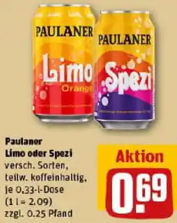 REWE Paulaner Limo oder Spezi Angebot