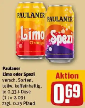 REWE Paulaner Limo oder Spezi Angebot