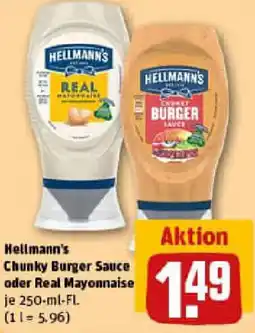 REWE Hellmann's Chunky Burger Sauce oder Real Mayonnaise Angebot