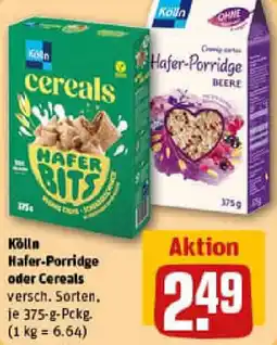 REWE Kölln Hafer-Porridge oder Cereals Angebot