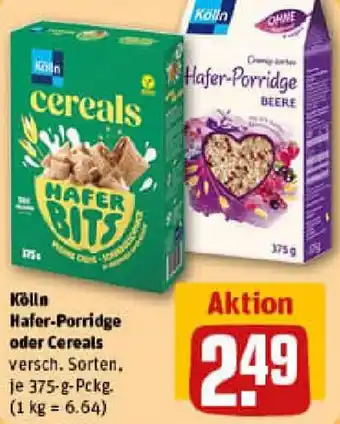 REWE Kölln Hafer-Porridge oder Cereals Angebot