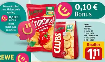 REWE Lorenz Crunchips oder Clubs Cracker Angebot