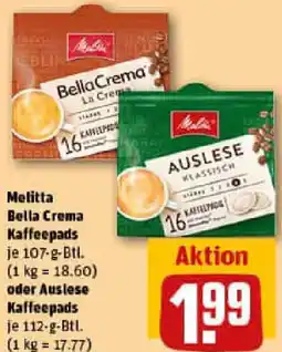 REWE Melitta Bella Crema Kaffeepads oder Auslese Kaffeepads Angebot
