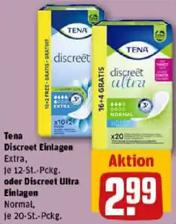 REWE Tena Discreet Einlagen oder Discreet Ultra Einlagen Angebot