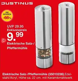 Möbelzentrum Pforzheim JUSTINUS Elektrische Salz-/ Pfeffermühle Angebot