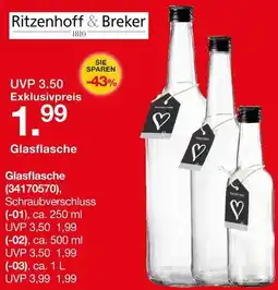 Möbelzentrum Pforzheim Ritzenhoff & Breker Glasflasche Angebot