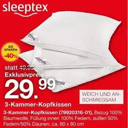 Möbelzentrum Pforzheim Sleeptex 3-Kammer-Kopfkissen Angebot