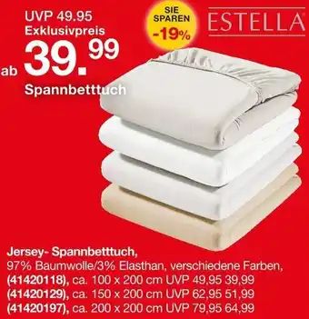 Möbelzentrum Pforzheim ESTELLA Jersey-Spannbetttuch Angebot