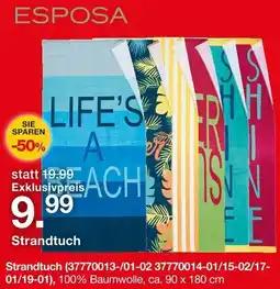 Möbelzentrum Pforzheim ESPOSA Strandtuch Angebot