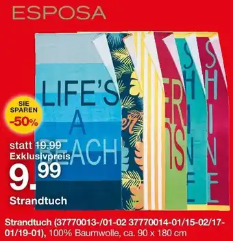 Möbelzentrum Pforzheim ESPOSA Strandtuch Angebot