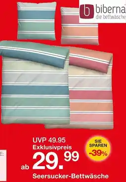 Möbelzentrum Pforzheim Biberna Seersucker-Bettwäsche Angebot