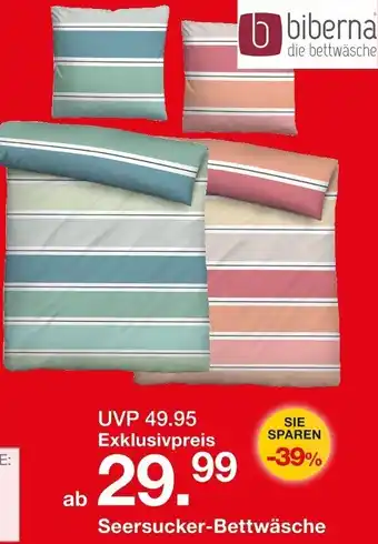 Möbelzentrum Pforzheim Biberna Seersucker-Bettwäsche Angebot