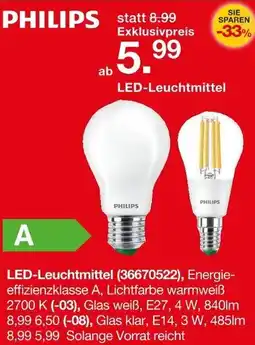 Möbelzentrum Pforzheim PHILIPS LED-Leuchtmittel Angebot