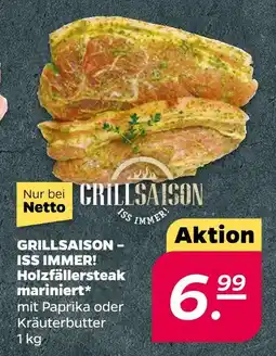 NETTO Grillsaison holzfällersteak mariniert Angebot