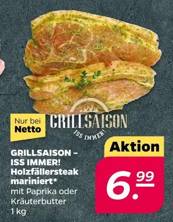 NETTO Grillsaison holzfällersteak mariniert Angebot
