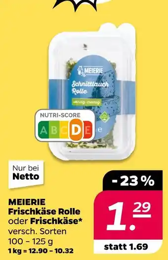 NETTO Meierei schnittlauch rolle oder frischkäse Angebot