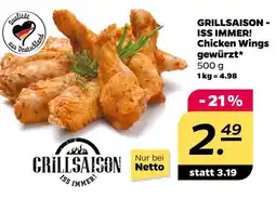 NETTO Grillsaison chicken wings gewürzt Angebot
